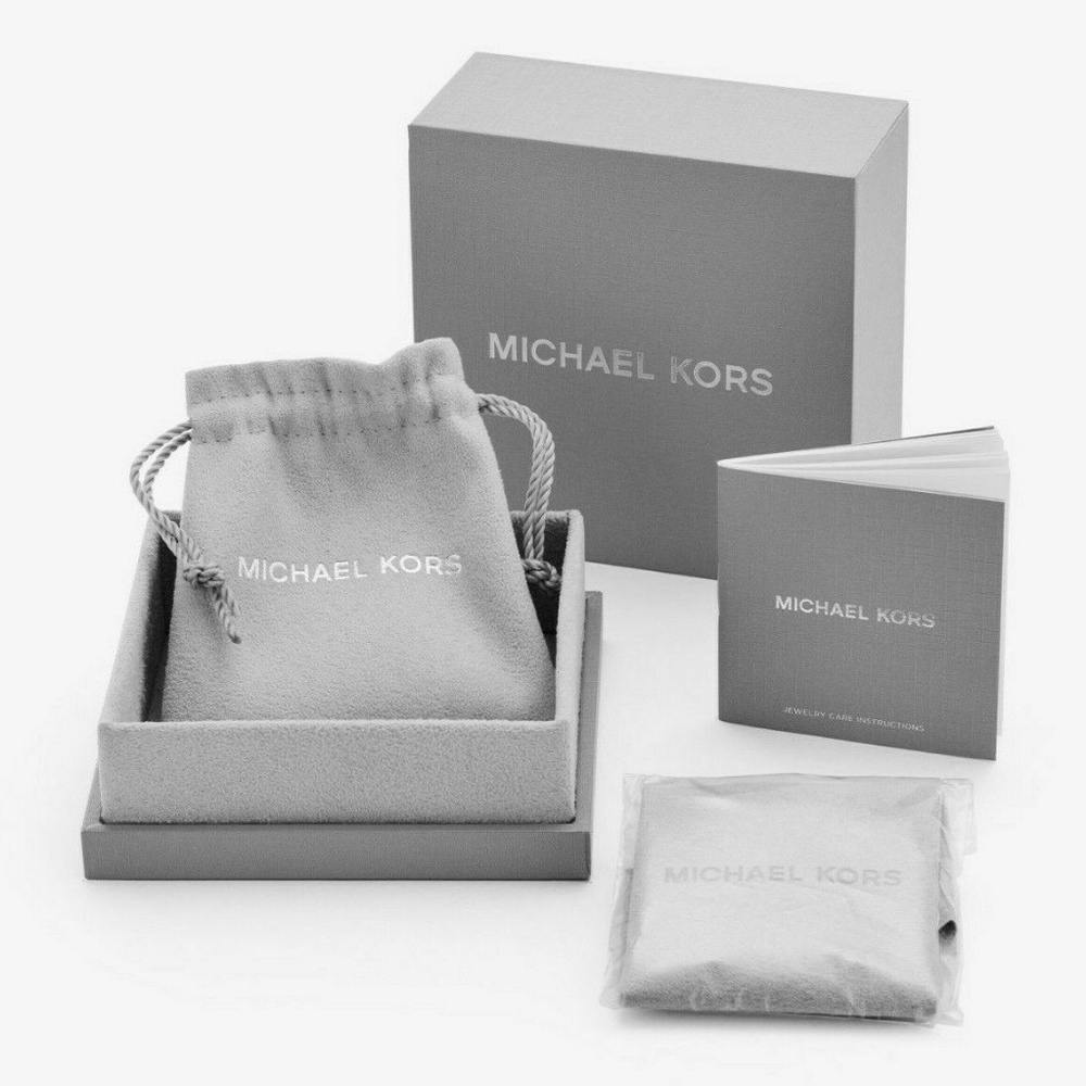 ๐ NWT!! $175 MICHAEL KORS Mercer Link Silver Cuff - Picture 7 of 7